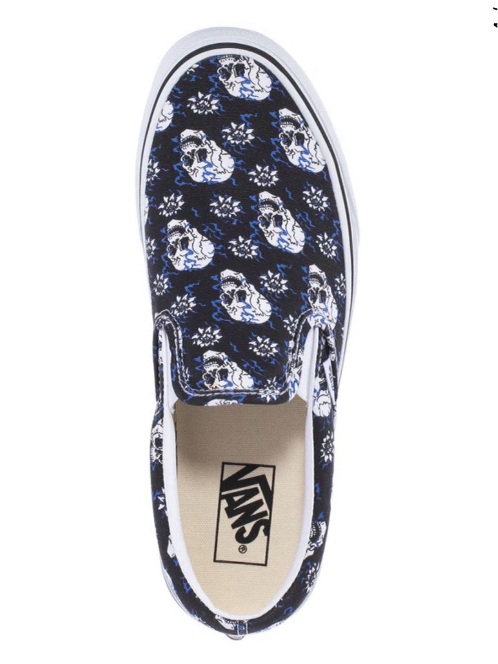 NEW VANS CLASSIC SLIP ON FLASH SKULL. 
W/7